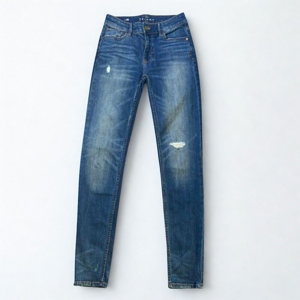 White House Black Market The Skinny Jeans Womens 00 High Rise Distressed